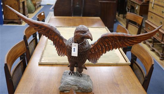 A carved eagle